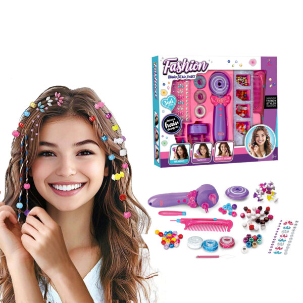 DIY  Hairdressing Toys for Girls, Automatic Hair Braiding Machine and Rope Braider with Accessories, Hairdressing Tool for Children, Christmas and Birthday Gifts, Toys