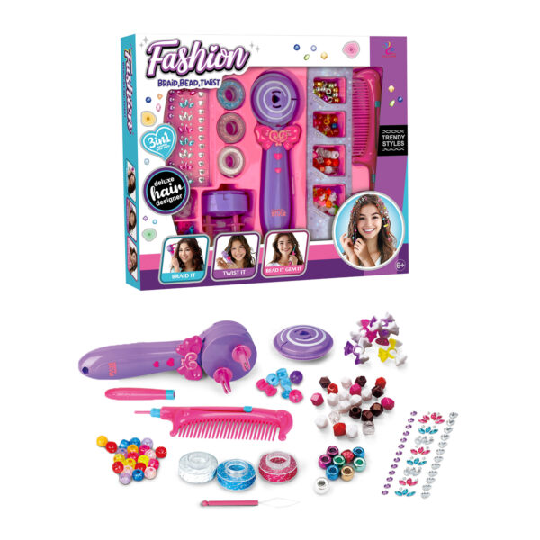 DIY  Hairdressing Toys for Girls, Automatic Hair Braiding Machine and Rope Braider with Accessories, Hairdressing Tool for Children, Christmas and Birthday Gifts, Toys - Image 4