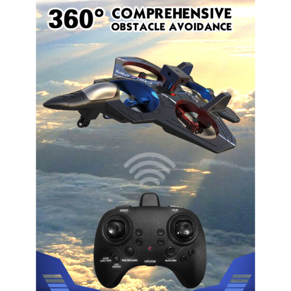 Drones for Kids | 2.4GHZ RC Airplane, 6-Axis Gyro Remote Control Airplane, RC Helicopter, 360° Combat Hunting Toy with Colorful LED Navigation, Light Blue - Image 6