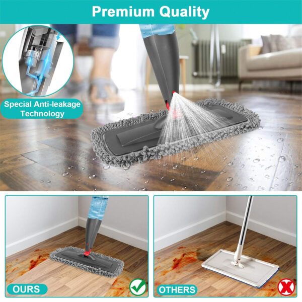 Spray Mop for Floor Cleaning with 3 Washable Pads, Wet and Dry Microfiber Mop with 800ML Refillable Bottle for Kitchen, Hardwood Floors, Laminate, Tile - Image 3