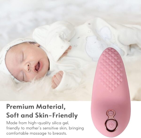 Taizz Ventures Soft Silicone Lactation Massager Comfortable Breast Massager 9 Vibration Modes 3 Different Strength for Breastfeeding Improving Milk Flow Clogged Ducts - Image 7